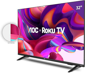 Smart TV LED 32" HD AOC 32S5135/78G - Design sem bordas, Wifi, Conversor Digital, USB, HDMI